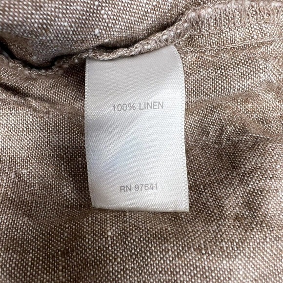 J. Jill Petite Women's Brown Linen Mid Rise Tapered Pull On Ankle Pants - Picture 8 of 11